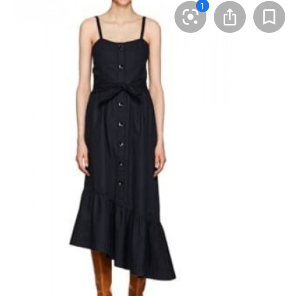 10 Crosby Derek Lam Black Midi Dress